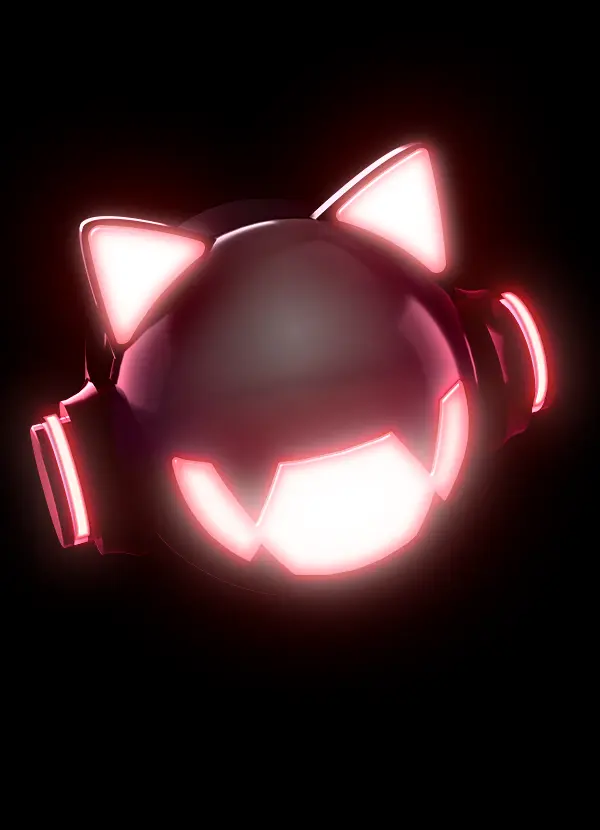 Beat Saber Monstercat — metallic mascot sculpture