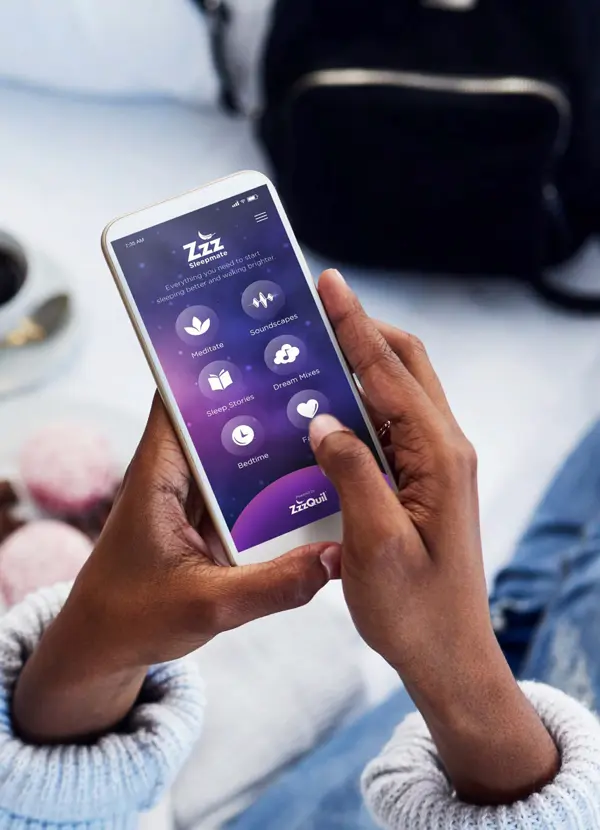 ZzzQuil bedtime interface